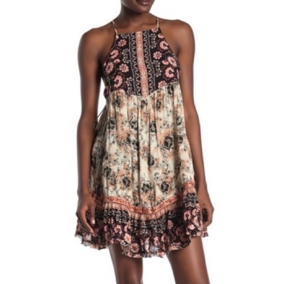 Free People Dresses & Skirts - EUC Free People Intimately Black Floral Print Dress Size Large